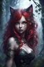 Placeholder: CAT GIRL, FANTASY, FORESTY, VINES, SOULLESS, FLUFFY TAIL, RED HAIR, METAL