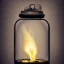 Placeholder: polaroid of swirling embers inside a wrought iron bell jar, luminescent glow, moody, tender, photorealistic, curling steam and smoke