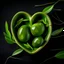 Placeholder: Green heart shape with green olives inside