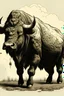 Placeholder: Buffalo illustration, tough, sportieve Buffalo, ijking style