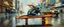 Placeholder: master oil painting by Rembrandt, pen outline and airbrush,the tilted quilter,glasses and ticks, cyberpunk imagery synchronized mechanical gremlin rat bat laying low barely hanging on, drumming kit flat board trike flickering stable core, wet reflective salt flat city, fast motion blur background, translucent tube cars