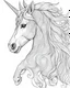 Placeholder: UNICORN WHITE BACKGROUND COLORING PAGE