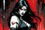 Placeholder: create Elektra Natchios as an arcane, ethereal, otherworldly female Ravnos ancient antediluvian vampire , in the comic book art style of Mike Mignola, Bill Sienkiewicz, John Romita Jr., Leonardo Romero, Simone D'ARMINI, and Jean Giraud Moebius, with highly detailed feminine facial features , finely penciled and inked , dramatic natural lighting