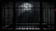 Placeholder: dark cinematic prison scene, parallel prison bars in window dominating the composition, behind the bars a human face siluette, the face completely obscured by darkness and shadow, identity unrecognizable, minimal cold light entering from above, oppressive atmosphere, existential symbolism, loneliness and isolation, brutal shadows, high contrast, realistic