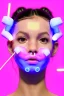 Placeholder: Ultra Realistic image, Rosalía artist, portrait, normal complexion, natural small busty, traditional little tattoo, two bows, little chopsticks hair ,black eye long liner, latex t-shirt, inflatable open coat, gold pink and blue style, spray line glow make up, geometric led jewelry, fog, hot, inflatable style latex coat, vibrant color, highly detailed, art stations, concept art, smooth, unreal engine 5, god rays, ray tracing, RTX, lumen lighting, ultra detail, volumetric lighting.