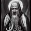 Placeholder: Cthulhu with white skin and a tentacle beard as a Russian Orthodox nosferatu vampire