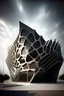 Placeholder: centro cultural con celosia de malla metalica