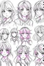 Placeholder: Anime character drawing sketches