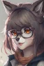 Placeholder: anime racoon girl whit glasses