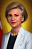 Placeholder: Extremely rich female politician portrait