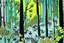 Placeholder: A mint colored forest with insects painted by Roy Lichtenstein