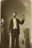 Placeholder: Abraham Lincoln standing beside a coffin with his hand on the lid vintage photography, beautiful, Tumblr aesthetic, retro sepia vintage style, HD photography, hyperrealism, beautiful, natural, realistic ultra HD, Daguerreotype