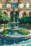Placeholder: Bulding , plants , fountain , colour , beautiful, drawing