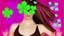 Placeholder: rave poster with Four-leaf clover girl with brown hair and catears