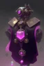 Placeholder: A steampunk robot with a pink gem in its chest wearing a black robe