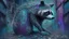 Placeholder: Graffiti trash panda; neo-surrealism dystopian eldritch elegant fantastical intricate hyperdetailed holographic magnificent meticulous mysterious ominous