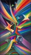 Placeholder: Ribbons stars abstract rainbow iridescent painting