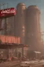 Placeholder: fallout cocacola factory, 8k resolution, high-quality, fine-detail, digital art, detailed matte, volumetric lighting, dynamic lighting, photorealistic