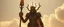 Placeholder: somewhat ancient nephilim holding up a radiant Painite spear seen through sears crystal rosette ball