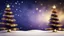 Placeholder: Golden Sparkling Christmas Background With Elegant Purple Navy-Blue And Black Sky With Subtle Snowfall And Mini Christmas Trees Showing Dramatic And Cinematic Ambiance.