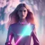 Placeholder: country side A full body portrait very beautiful woman ,smiling, longs hairs,elegant, atmospheric, realistic, cinematic lighting, pink blue light, 8k, galactic atmosphere, flowers