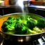 Placeholder: a broccoli is cooking