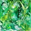 Placeholder: A mint colored jungle with crystals and gems painted by Paul Cezanne