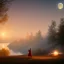 Placeholder: moomintroll, soft light, fireflies, moon, night, mountains, trees, fantasy, woolitize, 85mm, RTX, Stanley Artgerm Lau, Salvador Dali, Agnes Cecile, Bouguereau