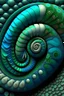 Placeholder: fibonacci, stone, snail, wallpaper, colorful, blue gray green, 3d pattern, 8k