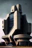Placeholder: Futuristic Architectural style for building of India's Intelligence Bureau , make it visibly military and intelligence style at the same time similar to Indian Architecture, use darker colors