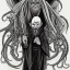 Placeholder: Nosferatu vampire with a beard made of tentacles as a Russian Orthodox with vampire fangs