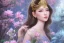 Placeholder: only one pretty asiatique girl just before a magical crystal flower lotus magnolia lys bougainvillier, blue gold house indian palace castle in the woods, magnolias pink,blue lake,sun,white swanns,pink vertical, blue lake,sharp, vines, candlelit, endor, ornate, elegant, highly detailed, artstation, concept art, smooth, sharp focus, illustration, 8k, splash art, wallpaper, key visual