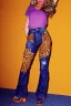 Placeholder: year 1996 denim fashion. Loose, baggy, low waist Combat pants and t-shirt. Colors: denim blue, blue, purple, cream, khaki, light green, lilac, plum, orange, terracotta, red, light yellow, lion yellow, pink, dark blue, beige. leopard, Cheetah . Latex in small part. Kylie Minogue, Tyra Banks,Julia Roberts. leg warmer. Cargo pants.