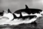 Placeholder: An orca army fighting in WW2, swimming up a stream to attack