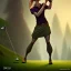 Placeholder: book cover, fantasy art, elven golf player