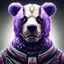 Placeholder: big cyberbear, Style Borderlands 2, purple tones,