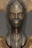 Placeholder: Anunnaki black male African Egyptian alien, cracks in the voodoo head, wicked, eyes, Elephant, 8k, finely detailed, photo realistic, tiger turquoise skull head gold dragon helmet space alien silver surfer skeleton gold Olmec silver crown silver eyes, Babylon