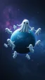 Placeholder: A planet surrounded with ghost in the universe, stars in the background