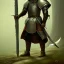 Placeholder: a brave adventurer, dressed in worn leather armor and carrying a trusty sword at his side, fantasy digital art