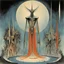 Placeholder: the trial and tribulation of the sin shedders, by Wilfredo Lam, by gerald Scarfe, color ink comic book illustration, infernal Venn diagram, smooth, expansive, surreal, rich colors, additional textures by Zdzislaw Beksinski