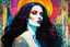 Placeholder: Create chaotic abstract cubist religious triptych depicting a seductive Gothpunk Saint Mary Magdalene , with highly detailed facial features, in the style of Bill Sienkiewicz, Philippe Druillet, Gustav Klimt, and Jean Giraud Moebius, precisely drawn, colored and inked