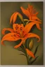 Placeholder: Orange Tiger Lily Flower Oil Painting in Clock 2:23