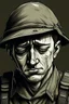 Placeholder: Drawing of a soldier crying