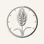 Placeholder: logo of a coin with a wheat sheaf engraved on it, high contrast vector