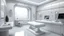 Placeholder: futuristic doctor's room, grey and white colors