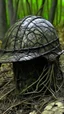 Placeholder: black vein, human veins, mixing together a lot of them, like a forest, big and small veins a lot of them, an army German helmet from ww1