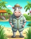 Placeholder: hippo as tourist guide wearing tourist guide uniform, safari landscapebackground, colorful, high quality, high details, realistic