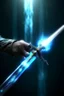 Placeholder: A two hands sword with blu magical energy
