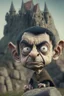 Placeholder: mr bean as goblin kid is stone castle, 4 k, trending art, depth of field