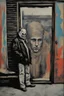 Placeholder: realism, street, russian depression, music album, from the window, depression, russian 90, post punk, man with old god mask, poster